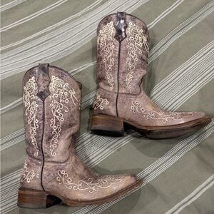 Corral Brown Leather Cowboy Boots